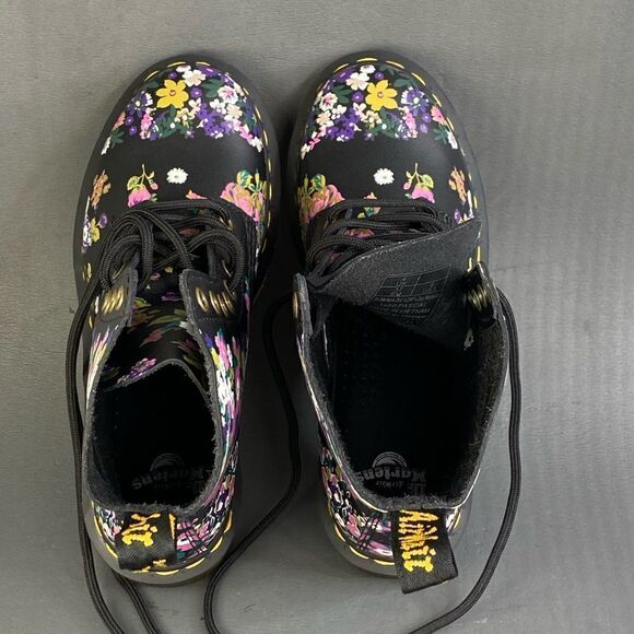DR. MARTENS 1460 Pascal Ankle Boots Floral Print Leather shoes size 6 - Picture 7 of 9